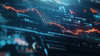 Obraz premium A financial planner s screen showing a longterm investment strategy, with veins of light connecting various milestones