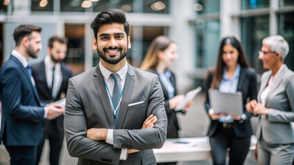 Indian HR professional attending or organizing a recruitment fair or event.
