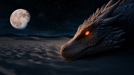 Fantasy dragon in a mystical landscape