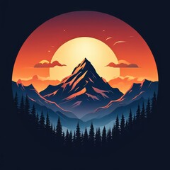 the AI Image Generator, Mountain silhouette