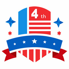 happy 4th of july to celebrate american independence vector illustration