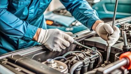 Fototapeta premium photo of repair of a running gear of the car
