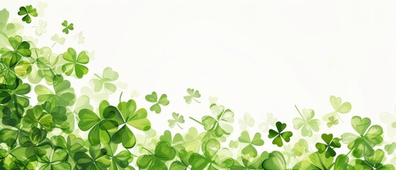 Obraz premium A green background with a bunch of green clovers
