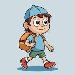 Obraz premium kid going back to school after summer vacation vector illustration