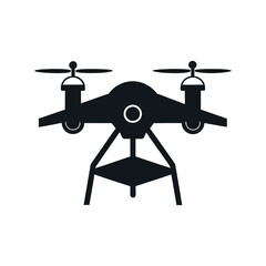 drone vector art silhouette logo icon minimal design template black and white 