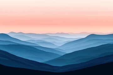 Serene Blue Mountains at Sunset