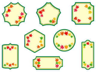 8色の紅葉のラベルその2