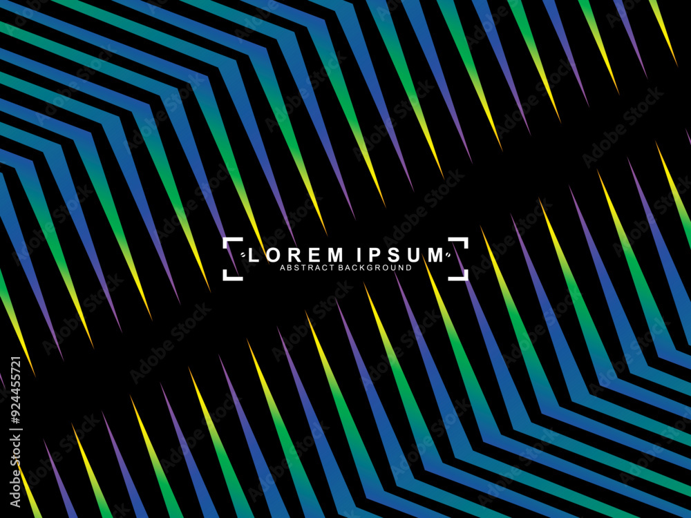 Fototapete futuristic abstract technology shining rainbow light lines with modern lines pattern black backgroun