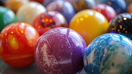 Colorful Marbles Close Up