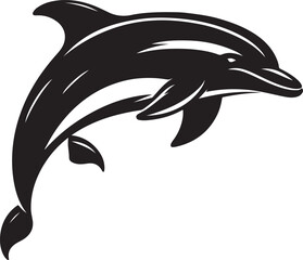 Fototapeta premium Dolphin silhouette vector art illustration