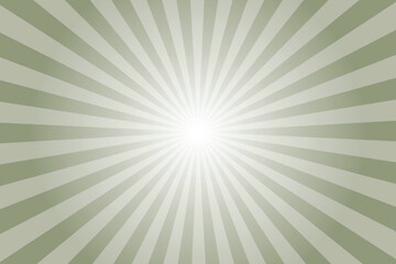 Artichoke, pale green background with white sun ray. Pattern of starburst. Abstract texture with light of sunburst. Radial beam of sunlight. Retro background with flash. Design of sunbeams. Vector.