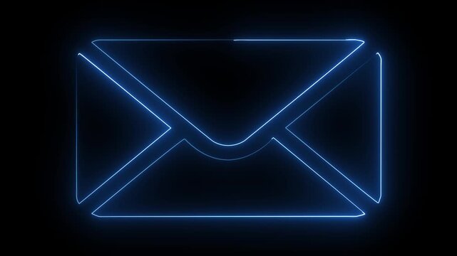 Gmail saber icon animation video on black background background