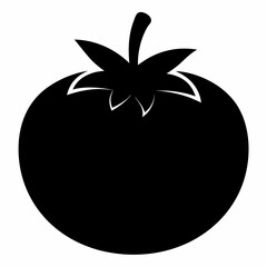 Tomato isolated on white, tomato vector illustration, fish vector art, tomato silhouette, food vector icon, tomato line art, eps