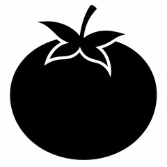 Tomato isolated on white, tomato vector illustration, fish vector art, tomato silhouette, food vector icon, tomato line art, eps