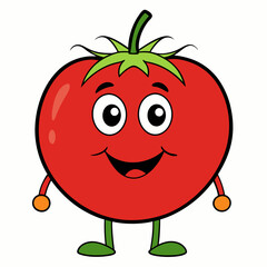 Tomato isolated on white, tomato vector illustration, fish vector art, tomato silhouette, food vector icon, tomato line art, eps