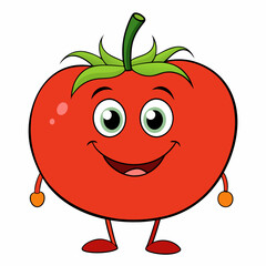 Tomato isolated on white, tomato vector illustration, fish vector art, tomato silhouette, food vector icon, tomato line art, eps