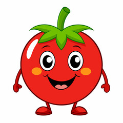 Obraz premium Tomato isolated on white, tomato vector illustration, fish vector art, tomato silhouette, food vector icon, tomato line art, eps