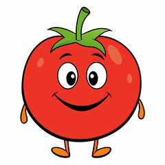 Tomato isolated on white, tomato vector illustration, fish vector art, tomato silhouette, food vector icon, tomato line art, eps