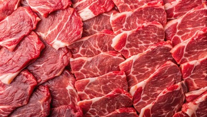 Close-up of Sliced Raw Beef for Cooking