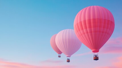 Fototapeta premium Whimsical hot air balloons in a pastel sky
