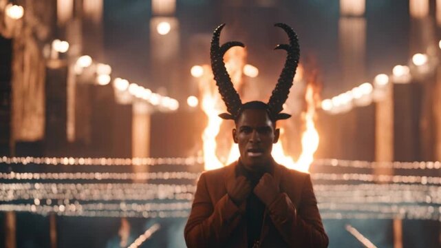 a human with two horns