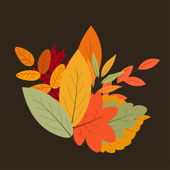 Fototapeta premium Autumn bouquet, autumn leaves