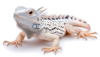 Fototapeta premium Close up of Vibrant Iguanas Amid Tropical Forest Environment