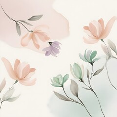 Fototapeta premium Elegant Floral Watercolor Background, created with generative AI technology