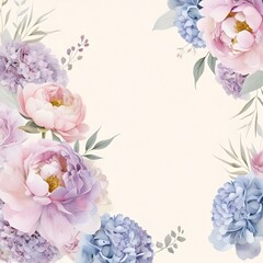 Elegant Floral Watercolor Background, created with generative AI technology