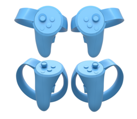 Virtual reality controllers for online and cloud gaming isolated on white background with clipping path. 3D rendering of device for augmented reality or VR