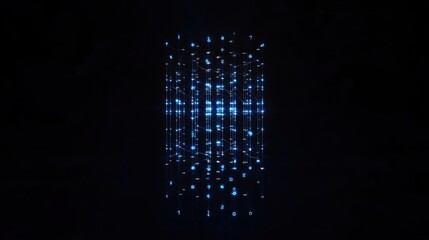 A vertical bar graph features a branching network of lines with axis labels attached to each bar. 
