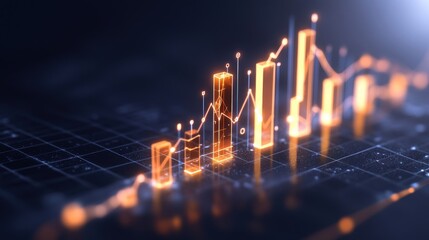 A vertical bar graph features a branching network of lines with axis labels attached to each bar. 