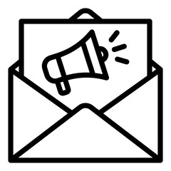 Single Email Promotion icon in outline style