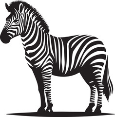 Zebra silhouette vector art illustration.