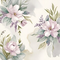 Elegant Floral Watercolor Background, created with generative AI technology

