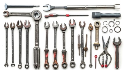 Various tools arranged on a flat surface, possibly for DIY or crafting projects