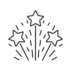 Firework editable stroke line icon vector symbol