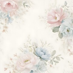 Elegant Floral Watercolor Background, created with generative AI technology