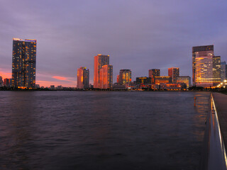 Obraz premium 夕景 東京都江東区豊洲付近