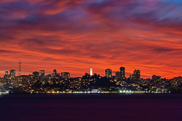 Obraz premium Sunset at San Francisco Waterfront, California