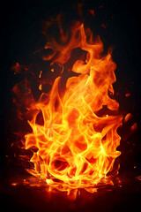 Fototapeta premium 3d fire with flames