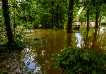 Flooded landscape in Schrobenhausen