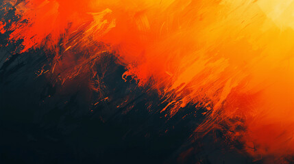 Fiery orange and black abstract background with intense flames and dramatic contrast, ideal for energetic and bold designs.