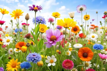 Obraz premium Colorful Wildflowers in a Meadow.