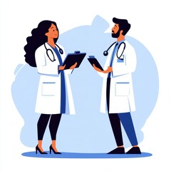 A healthcare team discussing a patient case, showcasing professionalism and collaboration in a clinical setting.