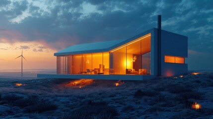 Fototapeta premium 3d design of a smart eco house.