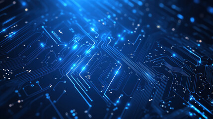 High-tech technology and digital network concept. Blue technology background with digital circuit board. Futuristic hi-tech. High tech connection network pattern. Abstract technology background. 