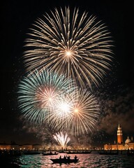 fireworks over the river
