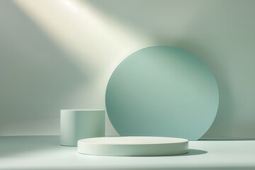 cool color minimalist style product display scene booth background