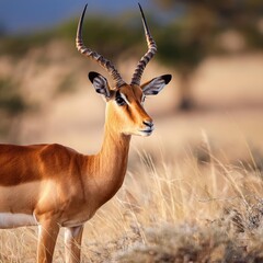 Fototapeta premium Graceful Antelope in Golden Savannah